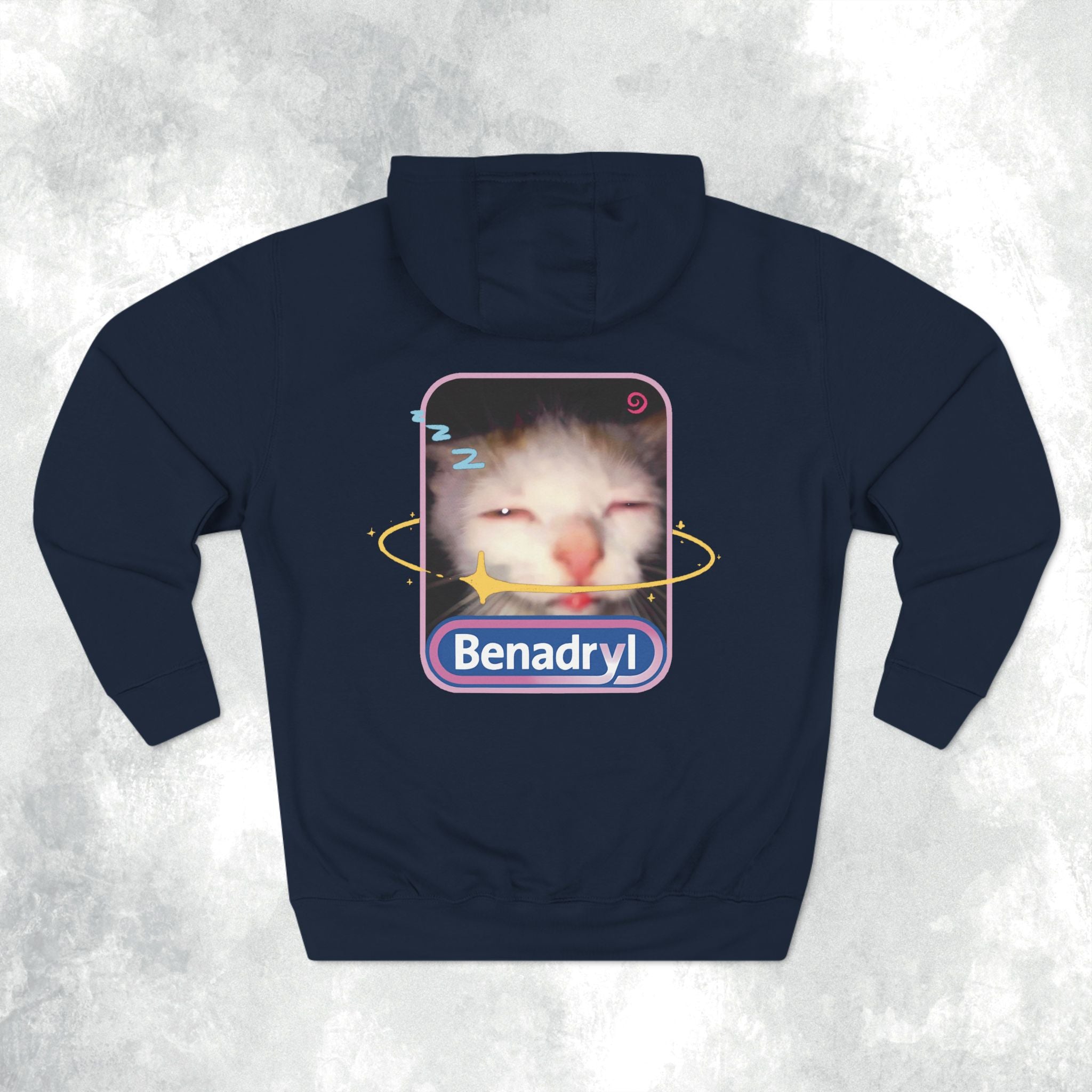 Benadryl Cat Three-Panel Hoodie