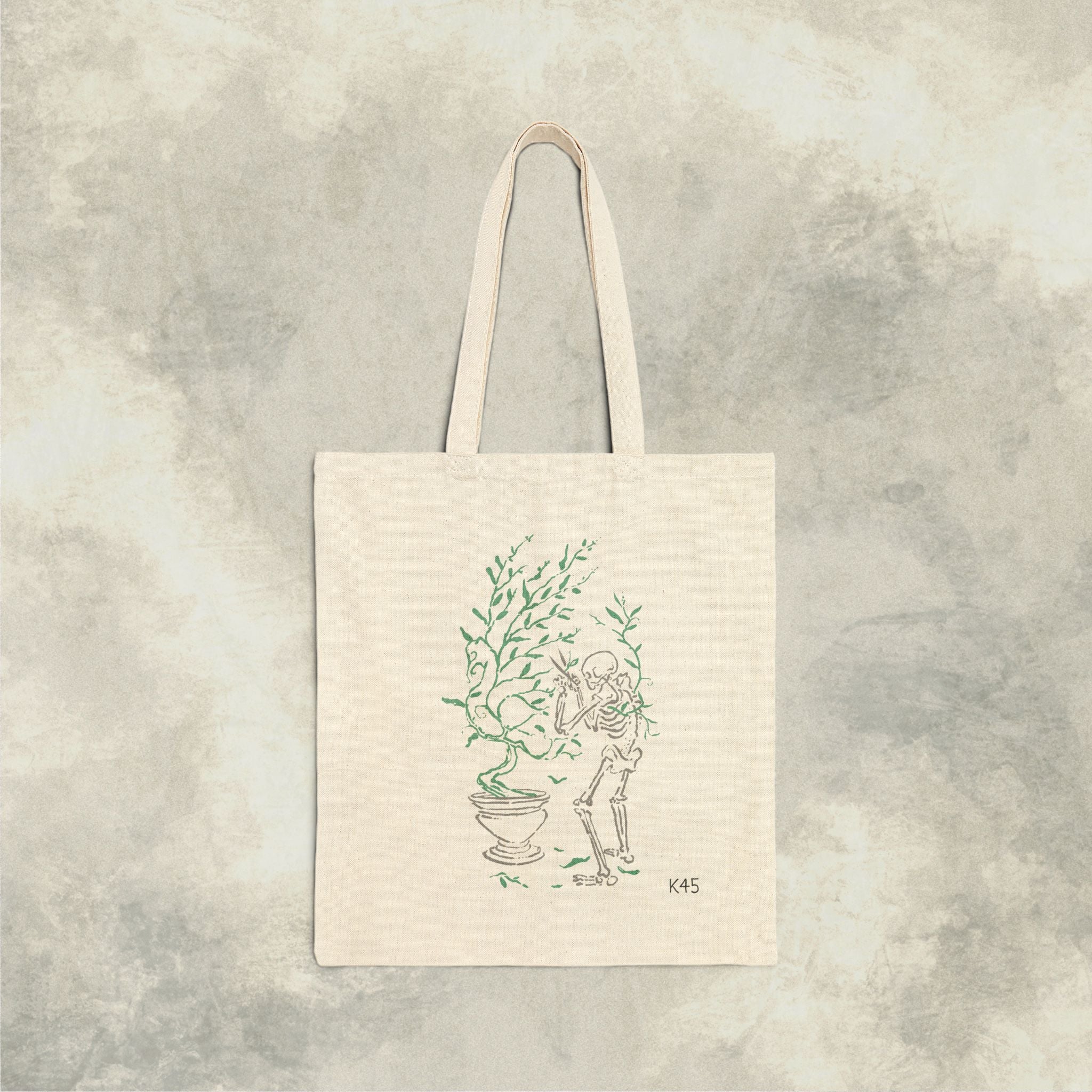 Skeleton Gardener Canvas Tote Bag