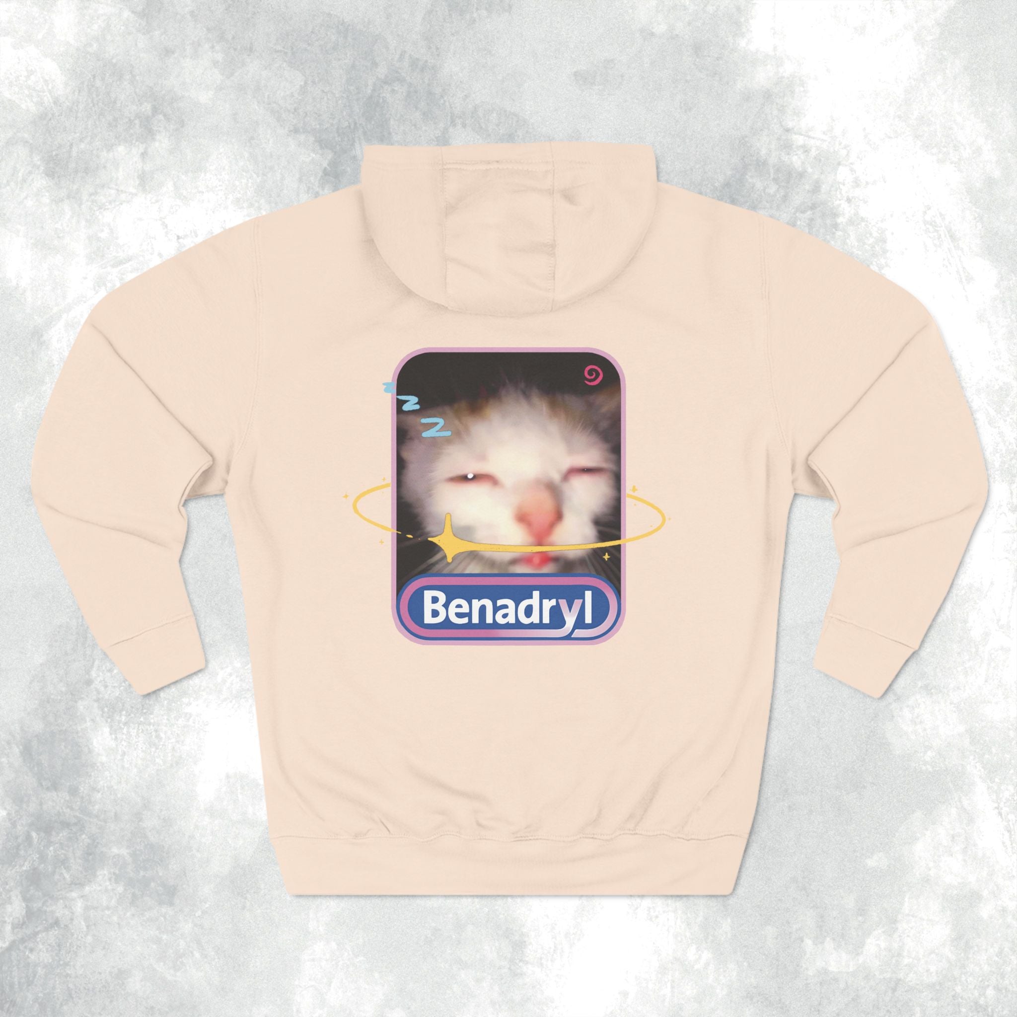 Benadryl Cat Three-Panel Hoodie
