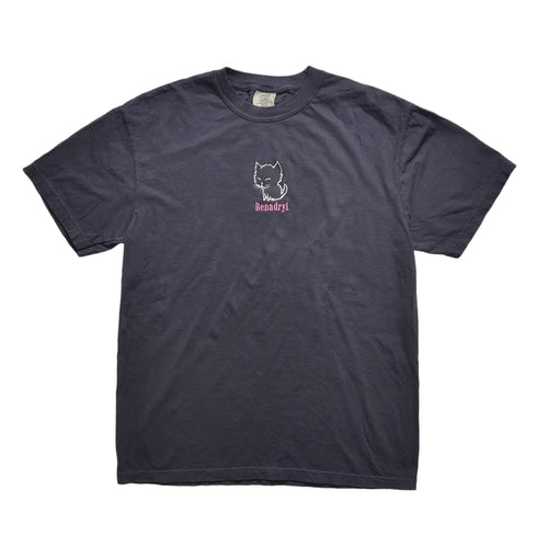 Benadryl Heavyweight Embroidered Cat Tee